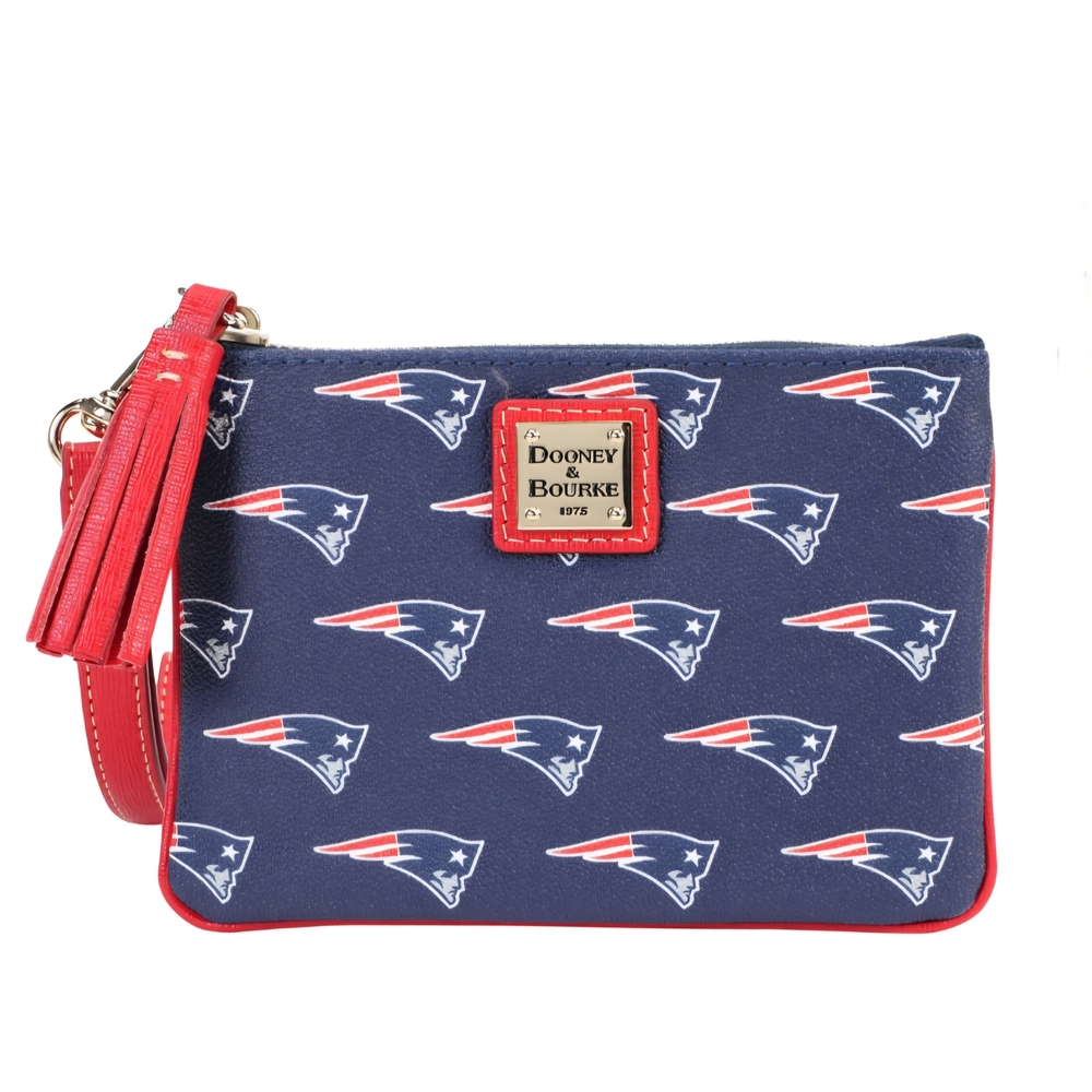 New England Patriots Dooney & Bourke Saffiano Signature Stadium Wristlet